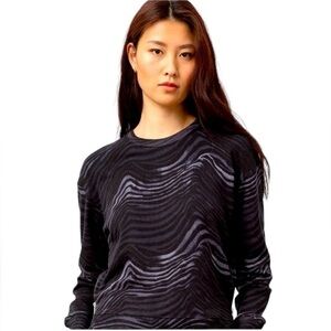 Rails Marlo Charcoal Watercolor Stripe Pullover Sweatshirt XXL $158